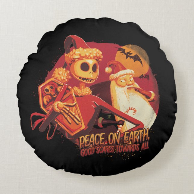 Peace On Earth Good Scares Towards All Round Pillow (Front)