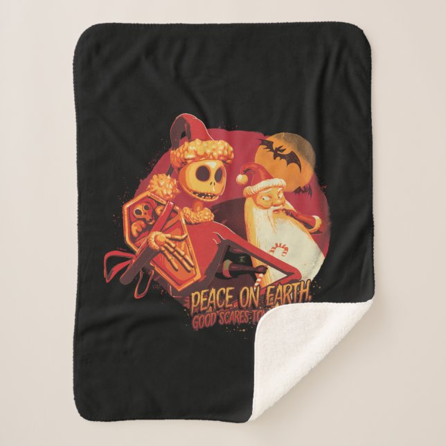 Peace On Earth Good Scares Towards All Sherpa Blanket (Front)