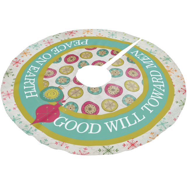 Peace on Earth Good Will Toward Men Tree Skirt (Angled)
