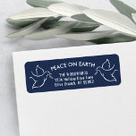 Peace on Earth Holiday Dove Navy Return Address<br><div class="desc">Wish family and friends the simple gift of peace for the holidays with these navy blue and white return address labels. All text on this template, including "Peace on Earth" is easy to customize to include any wording, such as Merry Christmas, Happy Holidays, Happy Hanukkah, Seasons Greetings, Cheers to the...</div>