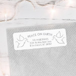 Peace on Earth Holiday Dove White Return Address<br><div class="desc">Wish family and friends the simple gift of peace for the holidays with these white and grey return address labels. All text on this template, including "Peace on Earth" is easy to customize to include any wording, such as Merry Christmas, Happy Holidays, Happy Hanukkah, Seasons Greetings, Cheers to the New...</div>