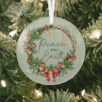 Peace on Earth in Christmas Wreath