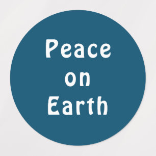 Peace on Earth Minimalist Blue Labels