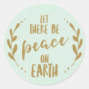 Peace on Earth, Mint and Gold   Holiday Seal