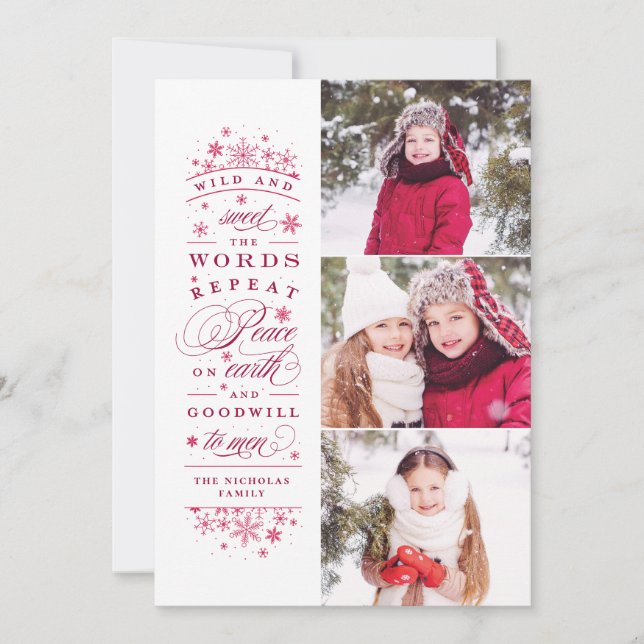 Peace on Earth Multi Photo Holiday Card (Front)