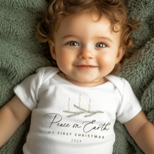 Peace on Earth My First Christmas Baby Bodysuit
