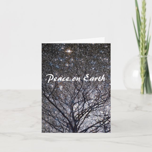 Peace on Earth Nature Stars Christmas Card (Front)