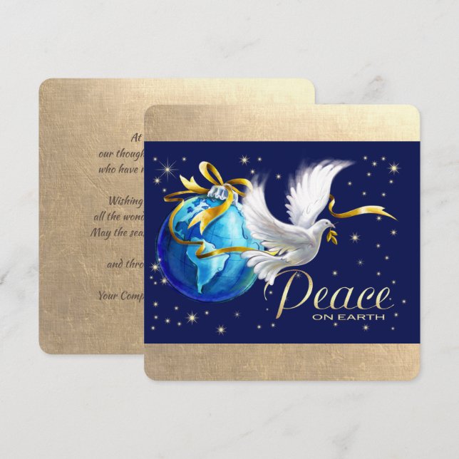 Peace on Earth. Peace Dove Christmas Holiday Card (Front/Back)