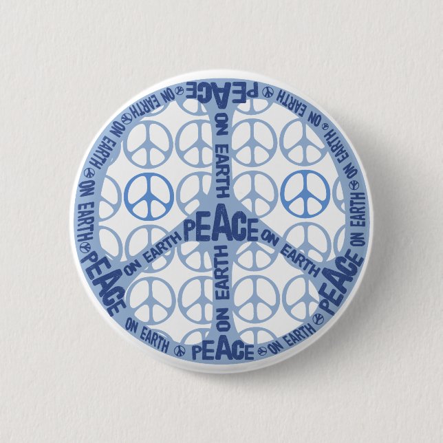 Peace On Earth Peace Sign 2 Inch Round Button (Front)