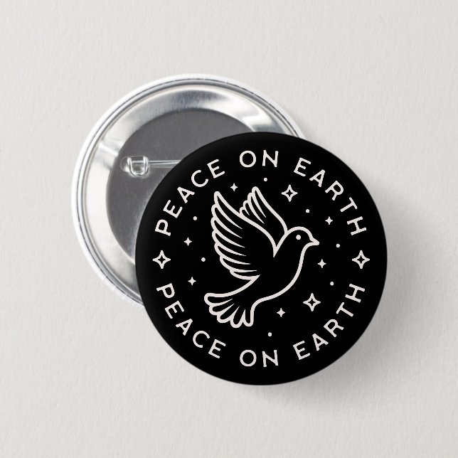 Peace on earth peacemaker activist 2 inch round button (Front & Back)