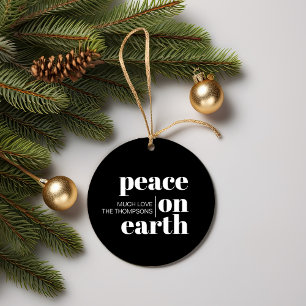 Peace On Earth Personalized Modern Christmas Favour Tags