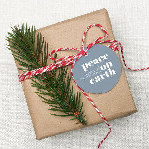 Peace On Earth Personalized Modern Christmas Favour Tags