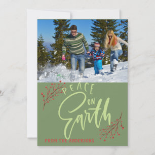 Peace on Earth Personalized Photo Holiday Card