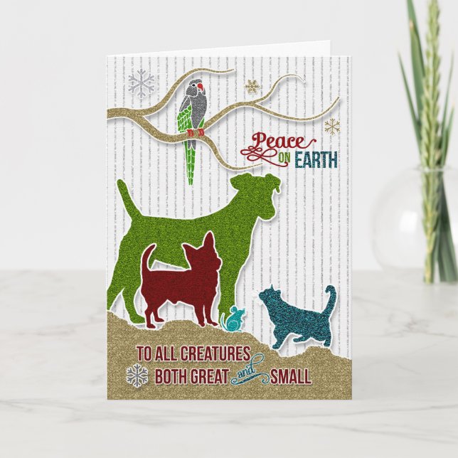 Peace on Earth Pet Lover Holiday Sticker Style (Front)