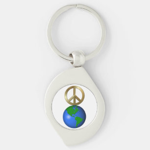 Peace on Earth Rebus Word Puzzle Keychain
