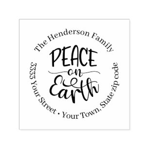 Peace on Earth Return Address Self-inking Stamp