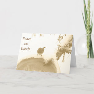 Peace on Earth, Sepia Songbird Holiday Card