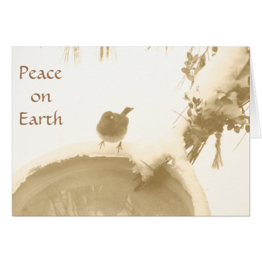 Peace on Earth, Sepia Songbird Holiday Card