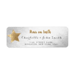 Peace on Earth Silver Golden Star New Adress