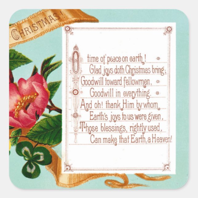 Peace on Earth Square Sticker (Front)