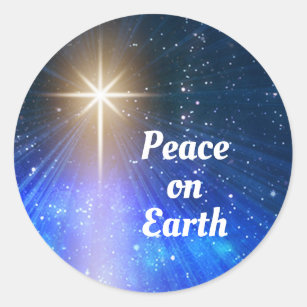 Peace on Earth, Star of Bethlehem Classic Round Sticker