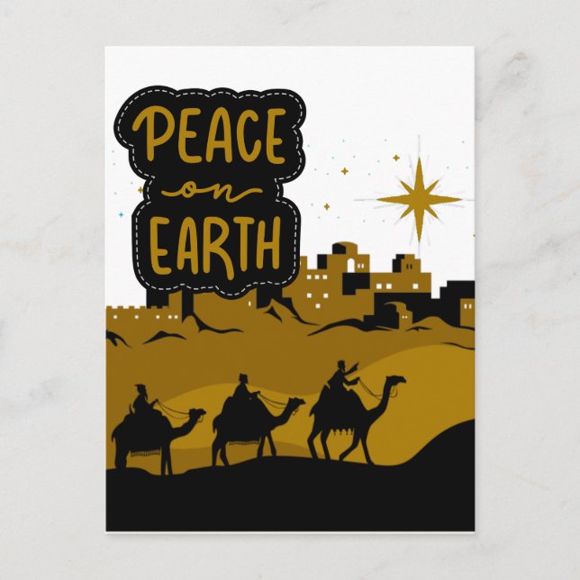  Peace on Earth Traditional Christian Christmas Postcard (Front)