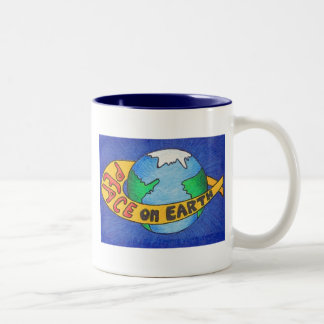 PEACE on Earth Two-Tone Coffee Mug