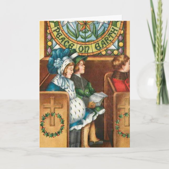 Peace on Earth Vintage Christmas Card (Front)