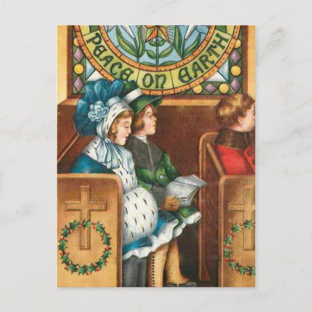 Peace on Earth Vintage Christmas Postcard (Front)