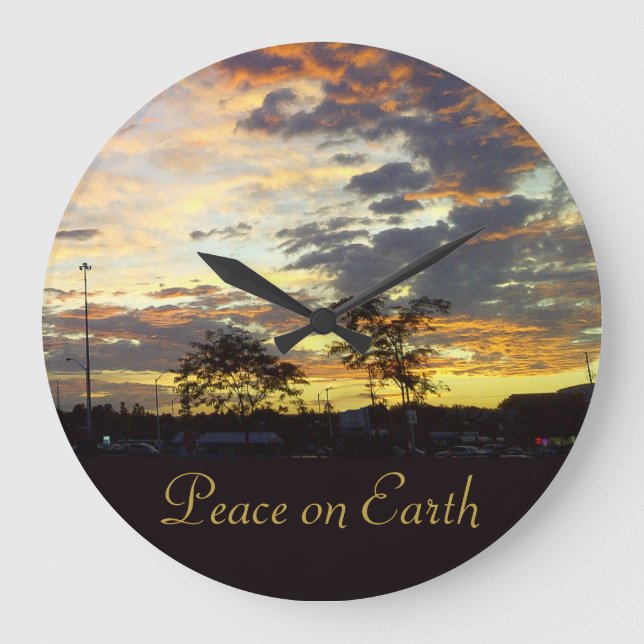 Peace on Earth Wall Clock by RoseWrites (Front)