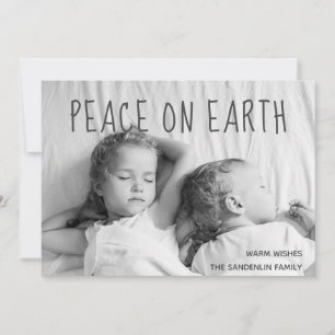 Peace on Earth Warm Wishes Christmas Holiday Photo Card