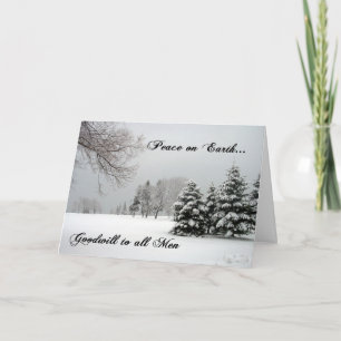 Peace on Earth/Winter Scene/Scripture Holiday Card