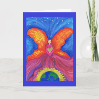 Peace on Earth with Angel Greeting Card