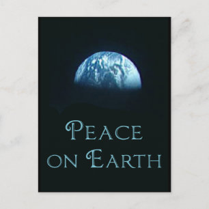 Peace on Earth with Image of Earth from Space Holiday Postcard