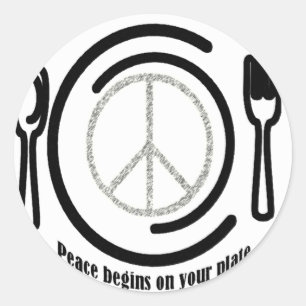 Peace on Plate Stickers