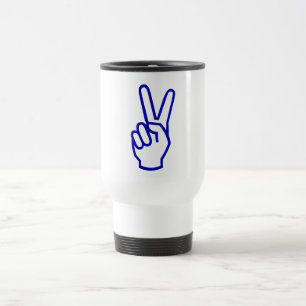 Peace or V for Victory Travel Mug