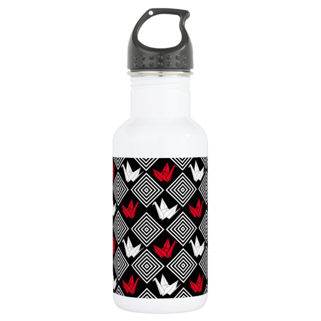 Peace Orizuru Pattern 532 Ml Water Bottle (Front)