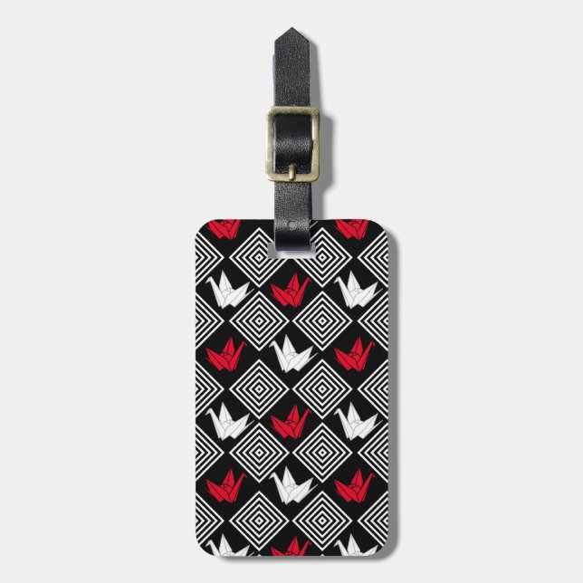Peace Orizuru Pattern Luggage Tag (Front Vertical)