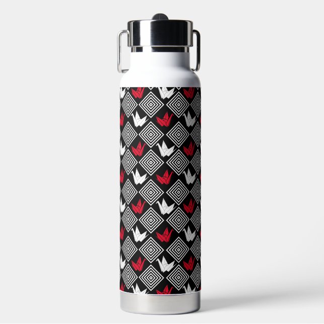 Peace Orizuru Pattern Water Bottle (Front)