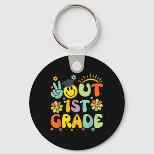 Peace Out 1st Grade Cl Of 2025 Goodbye Graduation Keychain