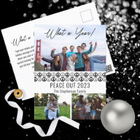 Peace Out 2021 What A Year 3 Photo Collage - BW