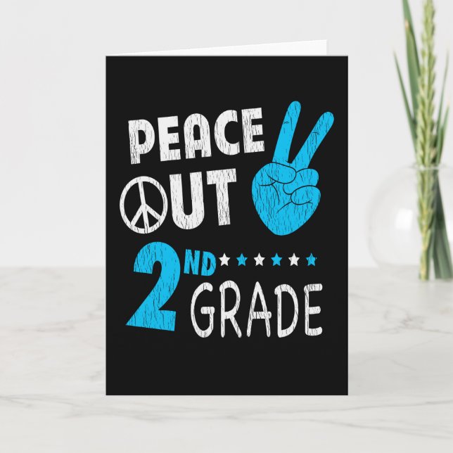 Peace Out 2nd Grade Back To School Student Gift Card (Front)