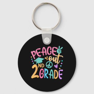 Peace Out 2nd Grade Bye Bye School Hello Summer  Keychain