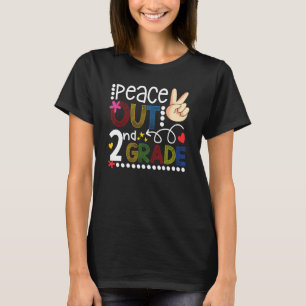 Peace Out 2nd Grade Class Of 2023 Teacher Student  T-Shirt