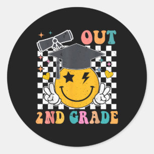 Peace Out 2nd Grade Graduation Last Day School Sec Classic Round Sticker