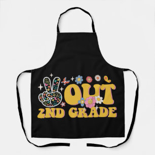 Peace Out 2nd Grade Groovy Last Day Of School Apron