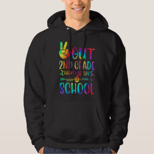 Peace Out 2nd Grade Happy Last Day Of School Tie D Hoodie