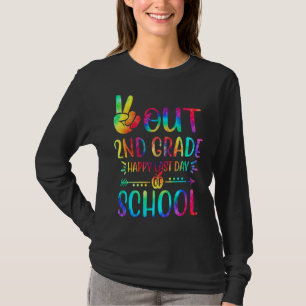 Peace Out 2nd Grade Happy Last Day Of School Tie D T-Shirt