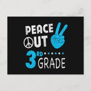 Peace Out 3rd Grade Back To School Student Gift Postcard