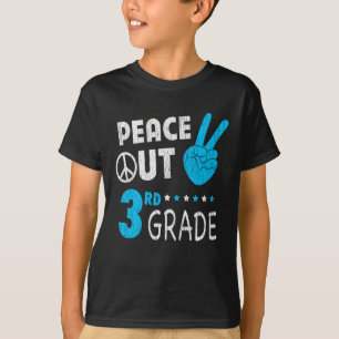 Peace Out 3rd Grade Back To School Student Gift T-Shirt